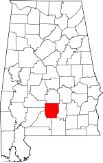 Map of Alabama showing Butler County - Click on map for a greater detail.