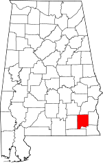Map of Alabama showing Dale County - Click on map for a greater detail.