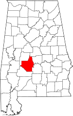 Map of Alabama showing Dallas County - Click on map for a greater detail.