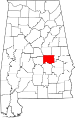 Map of Alabama showing Elmore County - Click on map for a greater detail.