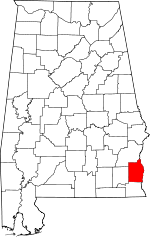 Map of Alabama showing Henry County - Click on map for a greater detail.
