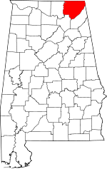 Map of Alabama showing Jackson County - Click on map for a greater detail.