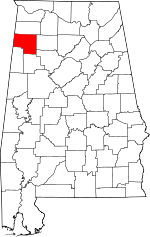 Map of Alabama showing Marion County - Click on map for a greater detail.
