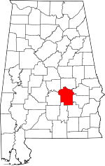 Map of Alabama showing Montgomery County - Click on map for a greater detail.