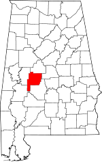 Map of Alabama showing Perry County - Click on map for a greater detail.