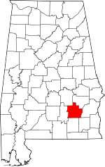 Map of Alabama showing Pike County - Click on map for a greater detail.