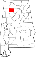 Map of Alabama showing Winston County - Click on map for a greater detail.