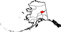 Map of Alaska showing Fairbanks North Star Borough - Click on map for a greater detail.