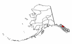 Map of Alaska showing Juneau Borough - Click on map for a greater detail.