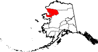 Map of Alaska showing Northwest Arctic Borough - Click on map for a greater detail.