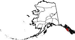 Map of Alaska showing Sitka Borough - Click on map for a greater detail.