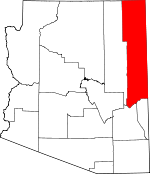 Map of Arizona showing Apache County - Click on map for a greater detail.