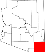 Map of Arizona showing Cochise County - Click on map for a greater detail.