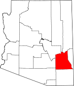 Map of Arizona showing Graham County - Click on map for a greater detail.