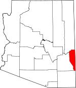 Map of Arizona showing Greenlee County - Click on map for a greater detail.