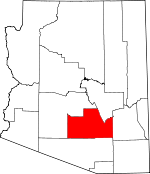Map of Arizona showing Pinal County - Click on map for a greater detail.