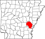 Map of Arkansas showing Arkansas County - Click on map for a greater detail.