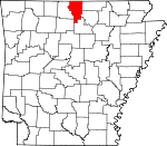 Map of Arkansas showing Baxter County - Click on map for a greater detail.