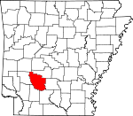 Map of Arkansas showing Clark County - Click on map for a greater detail.