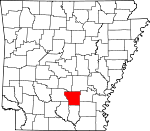 Map of Arkansas showing Cleveland County - Click on map for a greater detail.