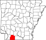 Map of Arkansas showing Columbia County - Click on map for a greater detail.