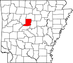 Map of Arkansas showing Conway County - Click on map for a greater detail.