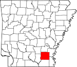 Map of Arkansas showing Drew County - Click on map for a greater detail.