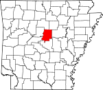 Map of Arkansas showing Faulkner County - Click on map for a greater detail.