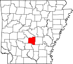 Map of Arkansas showing Grant County - Click on map for a greater detail.