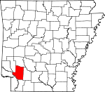 Map of Arkansas showing Hempstead County - Click on map for a greater detail.