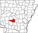 Map of Arkansas showing Hot Spring County - Click on map for a greater detail.