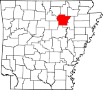 Map of Arkansas showing Independence County - Click on map for a greater detail.