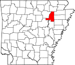 Map of Arkansas showing Jackson County - Click on map for a greater detail.
