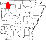 Map of Arkansas showing Madison County - Click on map for a greater detail.
