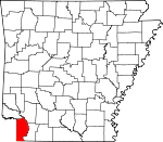 Map of Arkansas showing Miller County - Click on map for a greater detail.