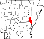 Map of Arkansas showing Monroe County - Click on map for a greater detail.