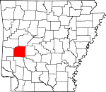 Map of Arkansas showing Montgomery County - Click on map for a greater detail.