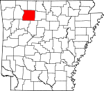 Map of Arkansas showing Newton County - Click on map for a greater detail.
