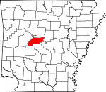 Map of Arkansas showing Perry County - Click on map for a greater detail.