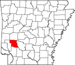 Map of Arkansas showing Pike County - Click on map for a greater detail.