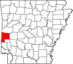 Map of Arkansas showing Polk County - Click on map for a greater detail.