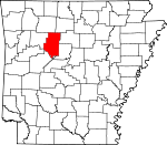 Map of Arkansas showing Pope County - Click on map for a greater detail.