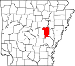 Map of Arkansas showing Prairie County - Click on map for a greater detail.