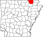 Map of Arkansas showing Randolph County - Click on map for a greater detail.