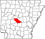 Map of Arkansas showing Saline County - Click on map for a greater detail.