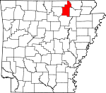 Map of Arkansas showing Sharp County - Click on map for a greater detail.