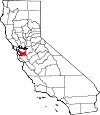Map of California showing Alameda County - Click on map for a greater detail.