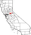 Map of California showing Amador County - Click on map for a greater detail.