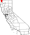 Map of California showing Del Norte County - Click on map for a greater detail.