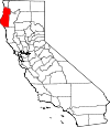 Map of California showing Humboldt County - Click on map for a greater detail.